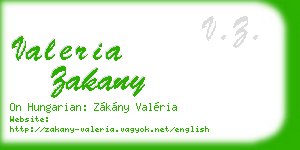 valeria zakany business card