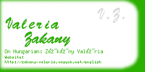 valeria zakany business card